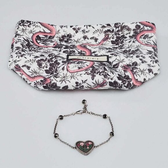 Gucci Silver Metal Bosco & Orso Heart Bracelet - Picture 1 of 9
